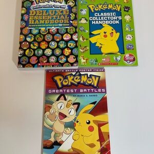 Pokémon Book Lot Deluxe Essential Handbook  + 2 More